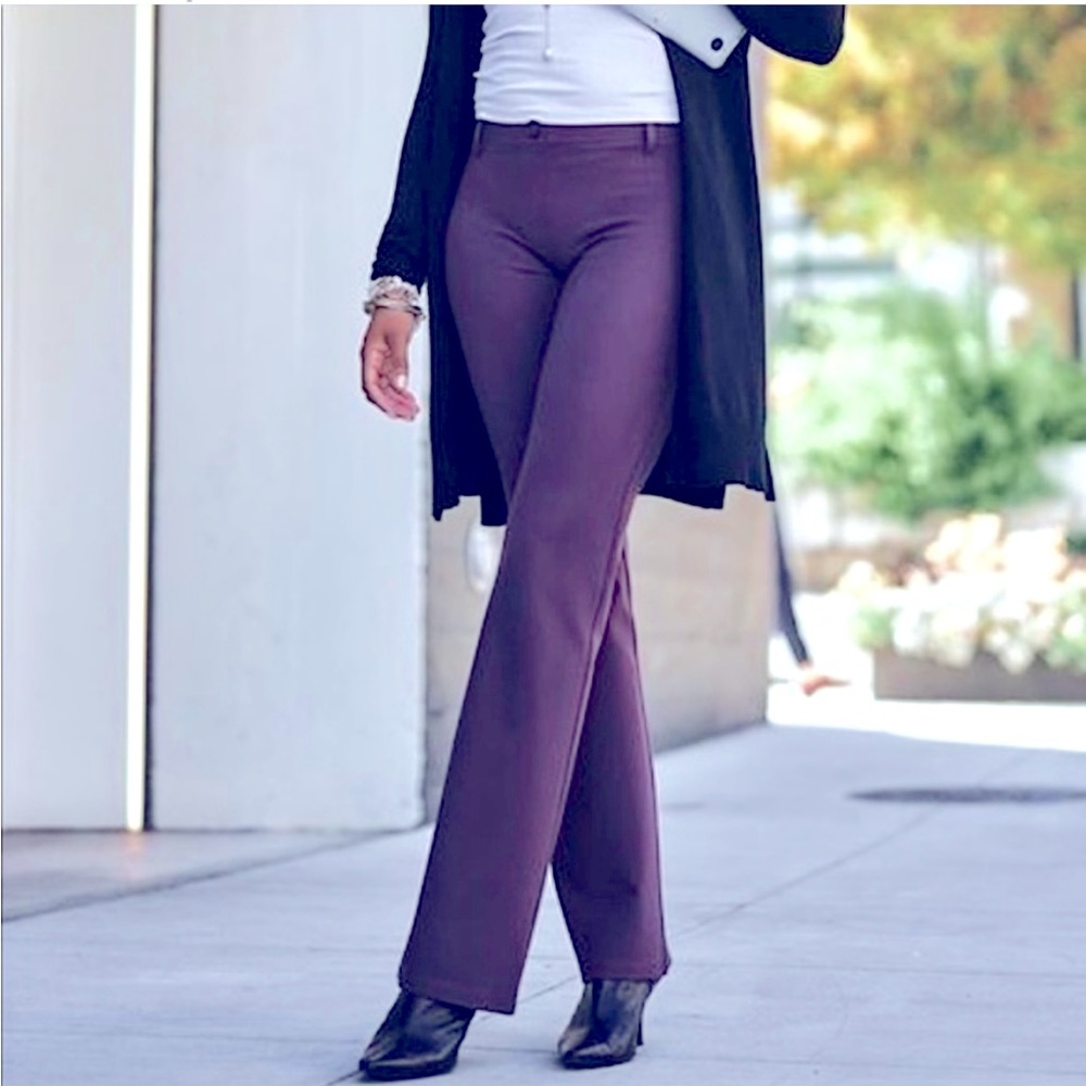 Betabrand 7-Pocket Dress Pant Yoga Pants Bootcut (Dark Orchid)